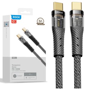 Kabel USB-C - USB-C ROCK Z21 1.2 m Czarny