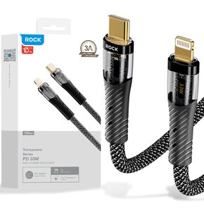 Kabel USB-C - Lightning ROCK Z21 1.2 m Czarny