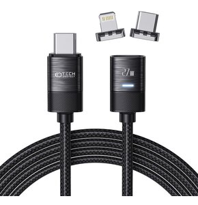 Kabel USB Typ-C - Lightning/USB Typ-C TECH-PROTECT UltraBoost PD27W/3A 2m Czarny