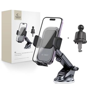 Uchwyt na telefon TECH-PROTECT V6 DashBoard & Vent Czarny