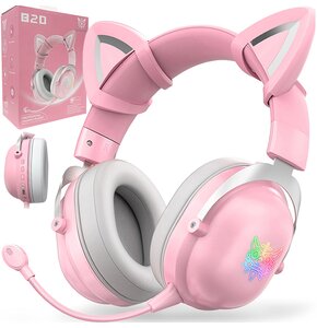 Słuchawki ONIKUMA B20 Kocie uszy Różowy