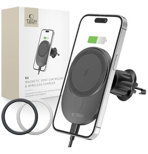 Uchwyt na telefon TECH-PROTECT MM15W-V1 Vent MagSafe Charger 15W Czarny