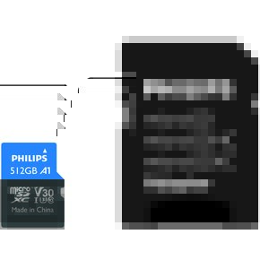 Karta pamięci PHILIPS Class UHS-I U3 SDXC 512GB + Adapter
