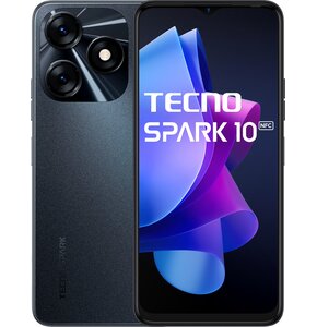 Smartfon TECNO Spark 10 4/128GB 6.6" 90Hz Czarny TETNOPAS1000001