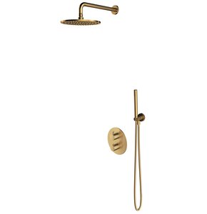 Zestaw prysznicowy podtynkowy OMNIRES Y SYSYT05XGLB z deszczownicą Złoty szczotkowany