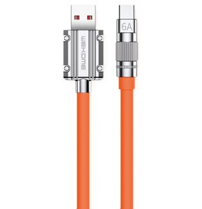 Kabel USB - USB Typ-C WEKOME WDC-186 Wingle Series 1 m Pomarańczowy