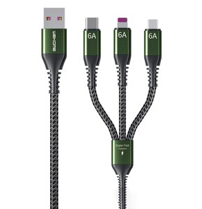 Kabel USB - Lightning/USB-C/Micro USB WEKOME WDC-170 3w1 Raython Series PD 1.2 m Czarny