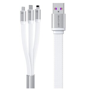 Kabel USB - Lightning/USB-C/Micro USB WEKOME WDC-157 3w1 King Kong 2nd gen 1.3 m Biały