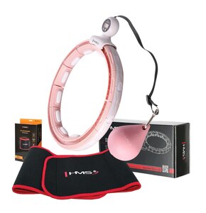 Hula hop HMS HHM15 Różowy + pas wyszczuplający BR163 Czerwony