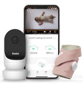 Niania elektroniczna OWLET Cam 2 & Smart Sock 3 monitor oddechu Różowy