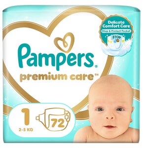Pieluchy PAMPERS Premium Care Rozmiar 1 (72 szt.)
