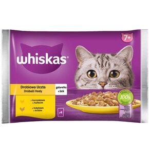 Karma dla kota WHISKAS Senior Drobiowa Uczta Kurczak z indykiem (4 x 85 g)