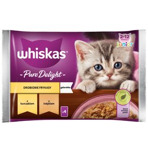 Karma dla kota WHISKAS Pure Delight Junior Drobiowe Frykasy w galaretce (4 x 85 g)