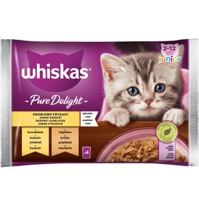 Karma dla kota WHISKAS Pure Delight Junior Drobiowe Frykasy w galaretce (4 x 85 g)