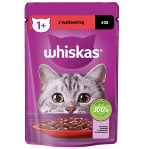 Karma dla kota WHISKAS Wołowina w sosie 85 g