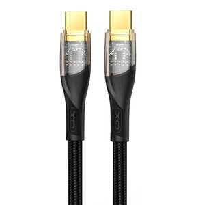 Kabel USB-C - USB-C XO Clear NB-Q223B 60W 1 m Czarny