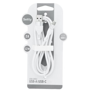 Kabel USB - USB-C SETTY KSA-C-1.220 2A 1.2 m Biały