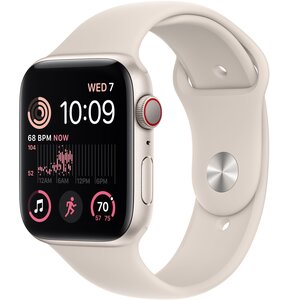 U APPLE Watch SE 2gen GPS + Cellular 44mm koperta z aluminium (księżycowa poświata) + pasek sportowy (księżycowa poświata)