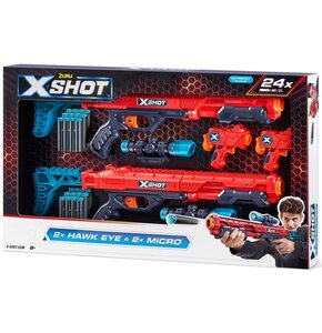 Zestaw wyrzutni ZURU X-Shot Excel Double Hawk Eye & Double Micro Combo 36278