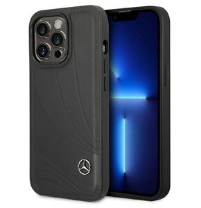 Etui MERCEDES Leather Wave Pattern do Apple iPhone 14 Pro Czarny