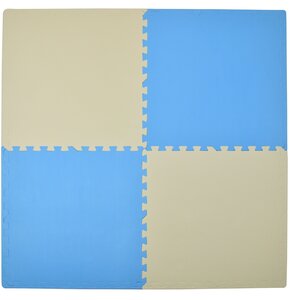 Mata piankowa HUMBI Puzzle 62 x 62 x 1 cm (12 elementów) Kremowo-błękitny