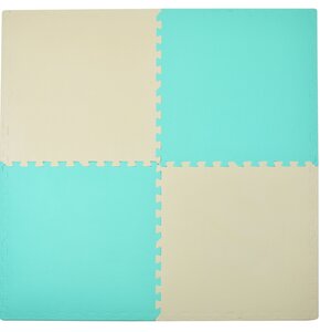 Mata piankowa HUMBI Puzzle 62 x 62 x 1 cm (12 elementów) Kremowo-miętowy