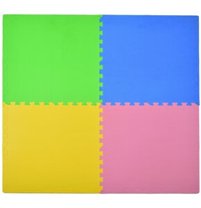 Mata piankowa HUMBI Puzzle 62 x 62 x 1 cm (12 elementów) Wielokolorowy
