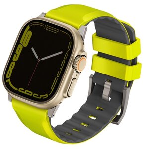 Pasek UNIQ Linus Airosoft Silicone do Apple Watch Series (42/44/45/49mm) Limonkowy