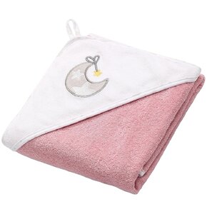 Ręcznik z kapturem BABYONO 144/10 85 x 85 cm Biało-różowy