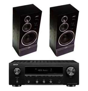 Amplituner Stereo Denon DRA-800H Czarny + Kolumny głośnikowe TONSIL Altus 300 Czarne (2 szt.)
