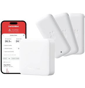 Czujniki temperatury i wilgotności SWITCHBOT zestaw 3 x czujnik + Hub Mini