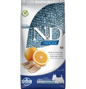 Karma dla psa FARMINA N&D Ocean Śledź i pomarańcza Adult Mini 7 kg