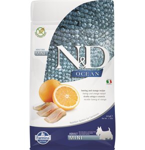Karma dla psa FARMINA N&D Ocean Śledź i pomarańcza Adult Mini 800 g