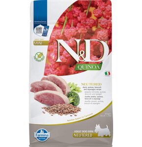 Karma dla psa FARMINA N&D Quinoa Neutered Kaczka z brokułami i szparagami Adult Mini 800 gr