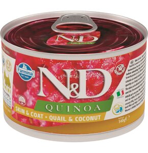 Karma dla psa FARMINA N&D Quinoa Skóra i Sierść Przepiórka i Kokos 140 g