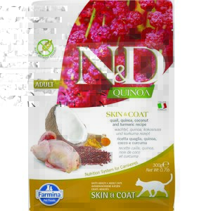 Karma dla kota FARMINA N&D Quinoa Skin & Coat Przepiórka z komosą ryżową z kokosem i kurkumą 300 g