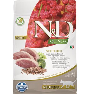 Karma dla kota FARMINA N&D Quinoa Neutered Kaczka z brokułami i szparagami 300 g