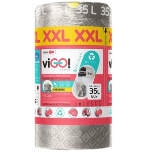 Worki na śmieci VIGO XXL 35 L (50 sztuk) Srebrny