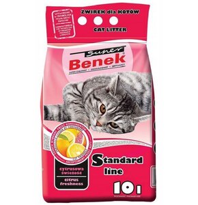 Żwirek dla kota SUPER BENEK Standard Cytrusowa świeżość 18629 10 L