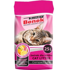 Żwirek dla kota SUPER BENEK Compact Cytrusowa świeżość 19930 25 L