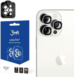 Szkło hartowane na obiektyw 3MK Lens Protection Pro do Apple iPhone 15 Pro Max Srebrny