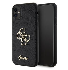 Etui GUESS Glitter Script Big 4G do Apple iPhone 11/Xr Czarny