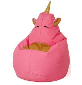 Pufa worek GO GIFT Jednorożec 2 XL Różowo-żółty 130 x 90 cm