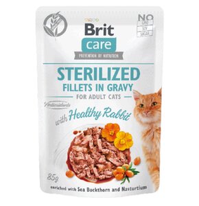 Karma dla kota BRIT Care Cat Fillets in Gravy Sterlized Rabbit 85 g
