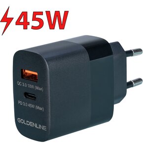 U Ładowarka sieciowa GOTZE & JENSEN Golden Line WC845K 45W Czarny