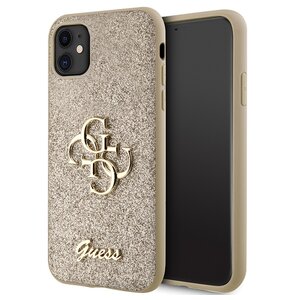 Etui GUESS Glitter Script Big 4G do Apple iPhone 11/Xr Złoty