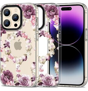 Etui TECH-PROTECT MagMood MagSafe do iPhone 15 Pro Max Rose Floral