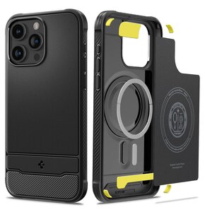 Etui SPIGEN Rugged Armor Mag MagSafe do Apple iPhone 15 Pro Czarny