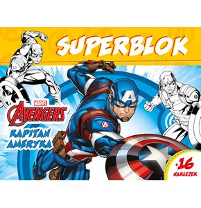 Kolorowanka Marvel Avengers Superblok Kapitan Ameryka