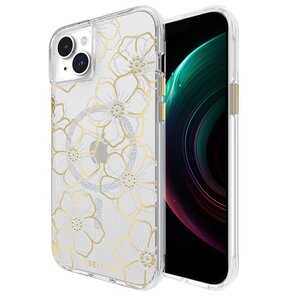 Etui CASE-MATE Floral Gems MagSafe do Apple iPhone 15 Plus Złoty